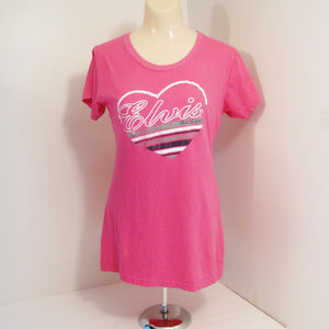 Elvis Graceland Pink T-Shirt-Heart Graphic Tee-S